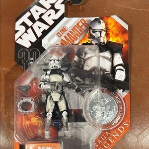 Star Wars Clone Commander Figure with Black and White Armor